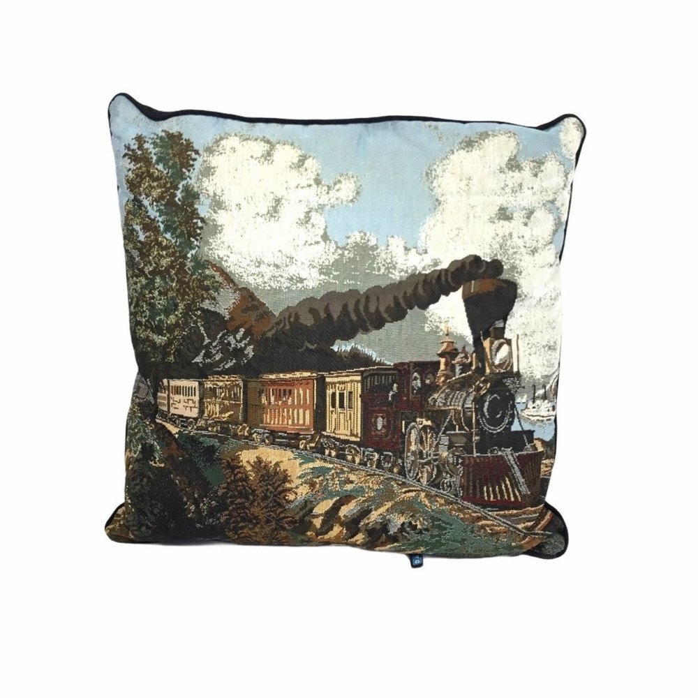 Dakotah Train Tapestry Throw Pillow